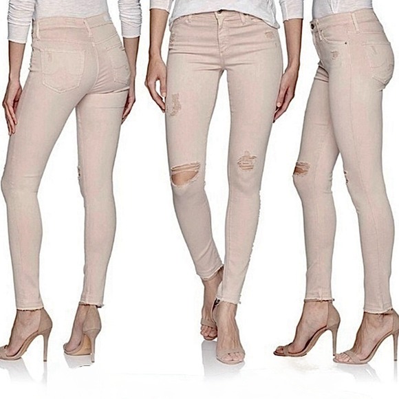 AG‎ Adriano Goldschmied The Legging Super Skinny Ankle Jeans Size 26 Powder Pink - Picture 1 of 14